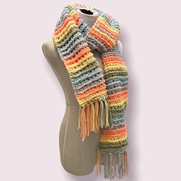 🛍️# NEW Xtra Long Hand Crochet Tunisian Stitch Scarf